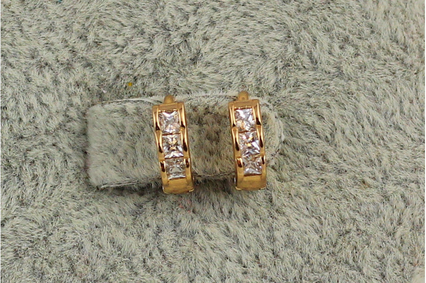 Сережки Xuping Jewelry кубики 1 см золотисті