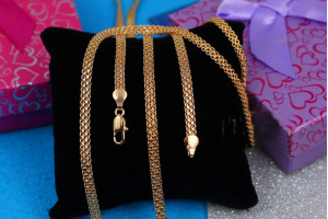 Цепь Xuping Jewelry новий бісмарк 50 см 4 мм золотистий