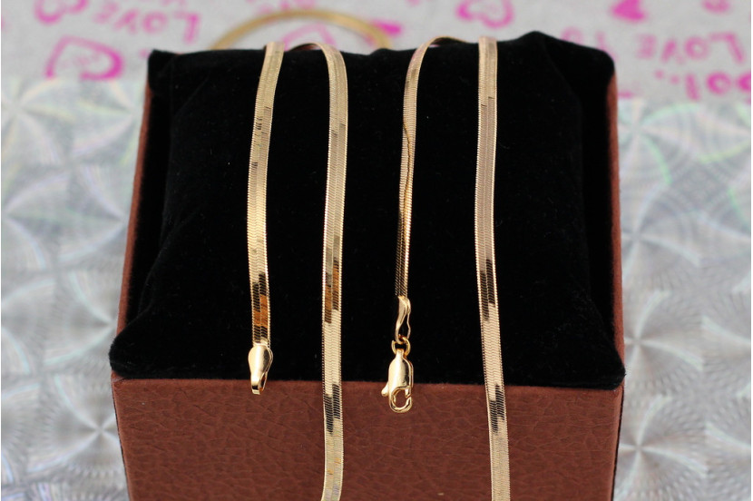 Ланцюг Xuping Jewelry плоский снейк 55 см 3,5 мм золотистий