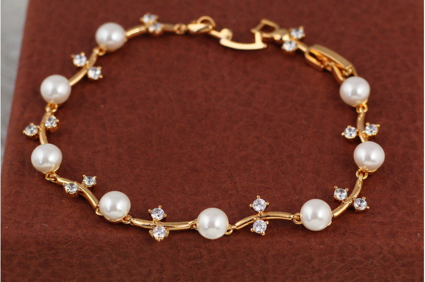 Браслет Xuping Jewelry перлинна ліана 19 см 8 мм золотистий