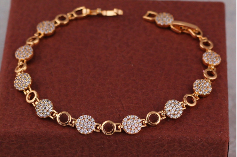 Браслет Xuping Jewelry монетки з каменів 17.5 см 7 мм золотистий