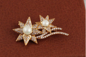 Брошка Xuping Jewelry дві кометі золотиста