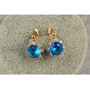 Сережки Xuping Jewelry сонечко з блакитним каменем 1.5 см золотисті