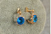 Сережки Xuping Jewelry сонечко з блакитним каменем 1.5 см золотисті