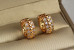Сережки Xuping Jewelry ромбики по краях фіанти 1.5 см золотисті