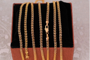 Цепь Xuping Jewelry підвійний лав 60 см 3.5 мм золотистий