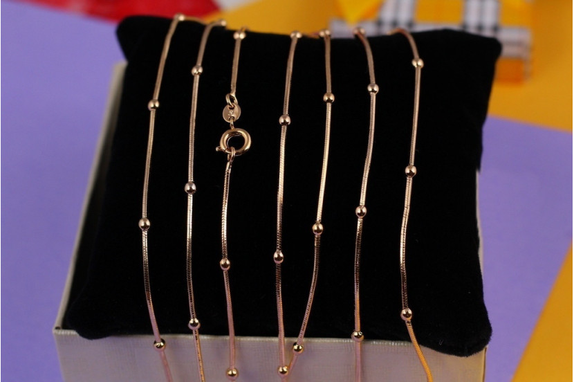 Ланцюг Xuping Jewelry джгут із кульками 60 см 1 мм золотистий