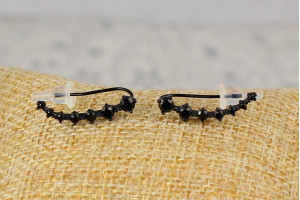 Сережки кафі Xuping Jewelry камінці по наростній 2.3 см із покриттям блек ган чорні