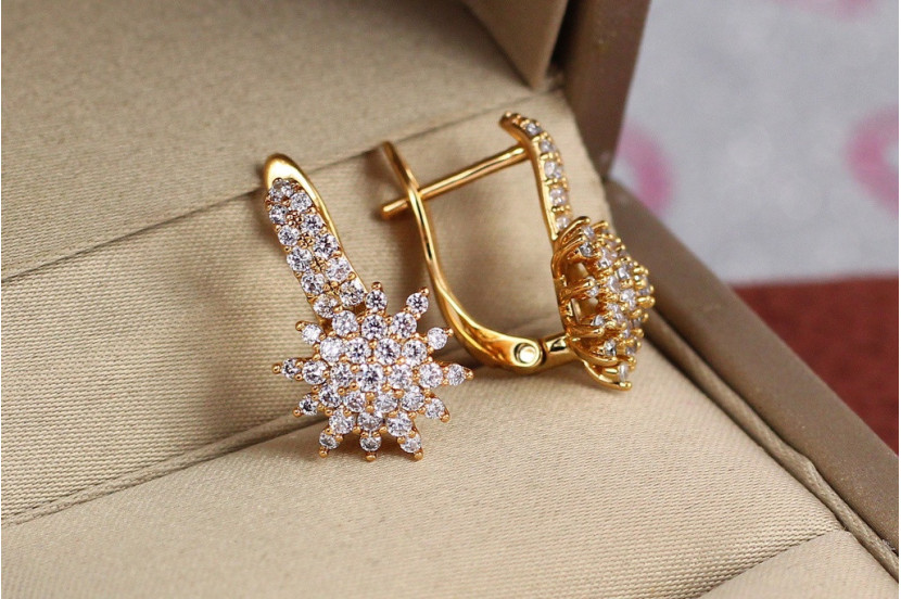 Сережки Xuping Jewelry снігова королева 1.9 см золотисті