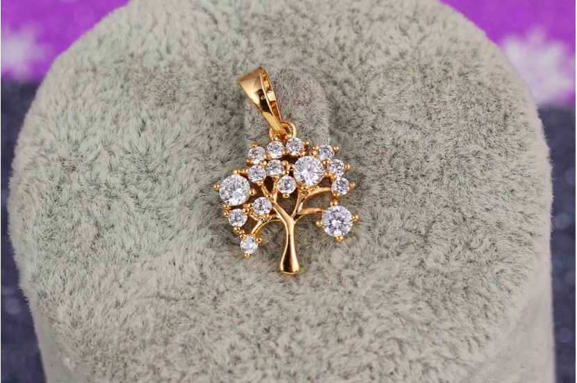 Кулон Xuping Jewelry дерево з білими каменями 1.5 см золотистий