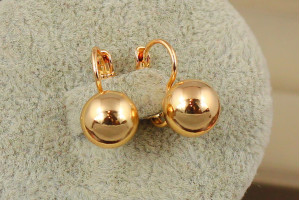 Сережки Xuping Jewelry кульки 12 мм 2.2 см золоті