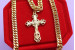 Хрестик Xuping Jewelry з розп'ємом краю кільцями 3.2 см золотистий