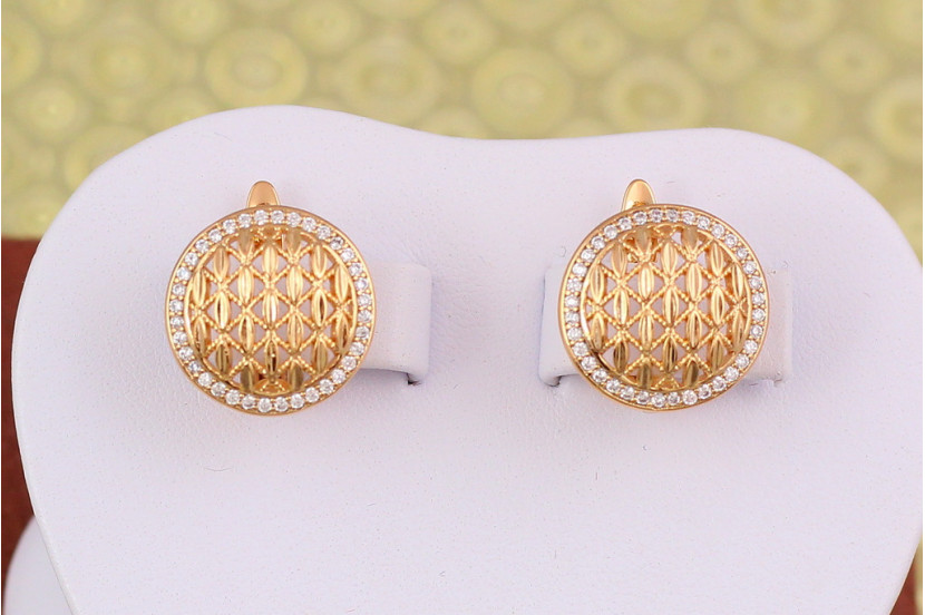 Сережки Xuping Jewelry ґудзики 1.5 см золотисті