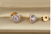 Сережки гвоздики Xuping Jewelry фіанітове серце з родієм в обідку 8 мм золотисті