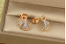 Сережки гвоздики Xuping Jewelry косиночка з родієм1.4 см золотисті