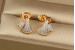 Сережки гвоздики Xuping Jewelry косиночка з родієм1.4 см золотисті