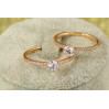 Кільце Xuping Jewelry тонке з камінням з боків р 20 золотисте
