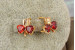 Сережки дитячі Xuping Jewelry бутон з червоними фіанітами 1.2 см золотисті