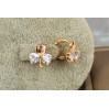 Сережки дитячі Xuping Jewelry бутон із білими фіанітами 1.2 см золотисті