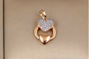 Кулон Xuping Jewelry велике маленьке серце з родієм 1.8 см золотистий