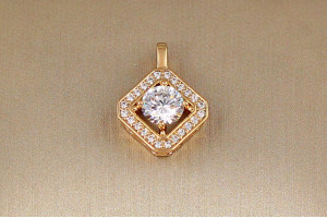 Кулон Xuping Jewelry ромб вербсаче з литим вушкам 1.7 см золотистий