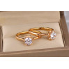 Кільце Xuping Jewelry тонке з фіанітом шестигранник р 19 золотисте