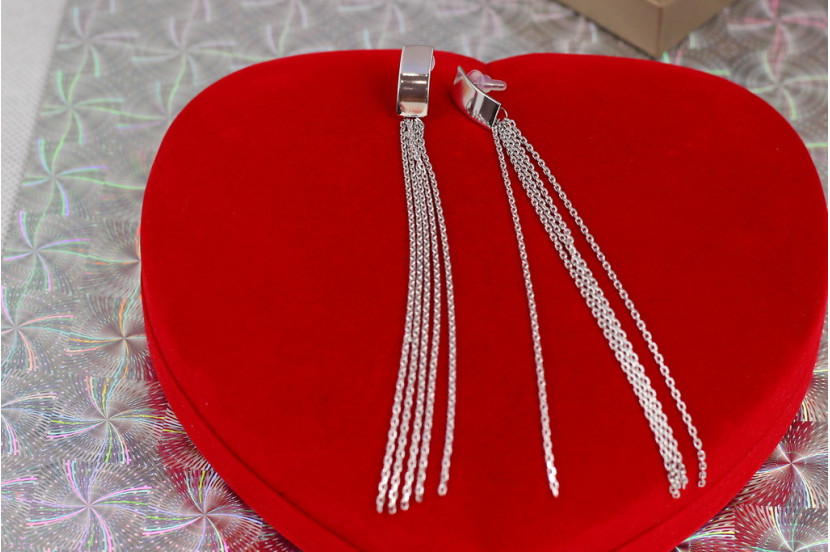 Сережки гвоздики Xuping Jewelry весняні струмки 12 см сріблясті