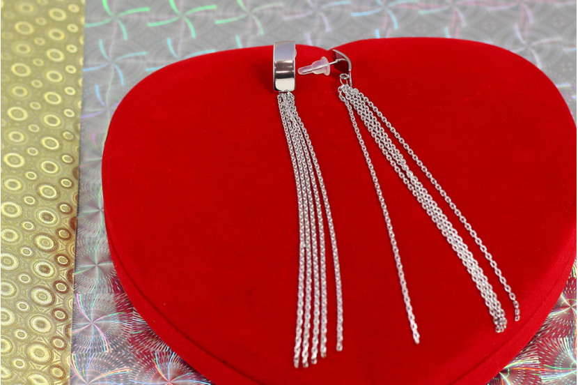 Сережки гвоздики Xuping Jewelry весняні струмки 12 см сріблясті