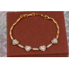 Браслет Xuping Jewelry чотири сердечка 19 см 9 мм золотистий