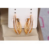 Сережки Xuping Jewelry потрійна нитка 2.8 см золотисті