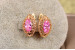 Сережки Xuping Jewelry маркиз з рожевим каменем 1.6 см золотисті
