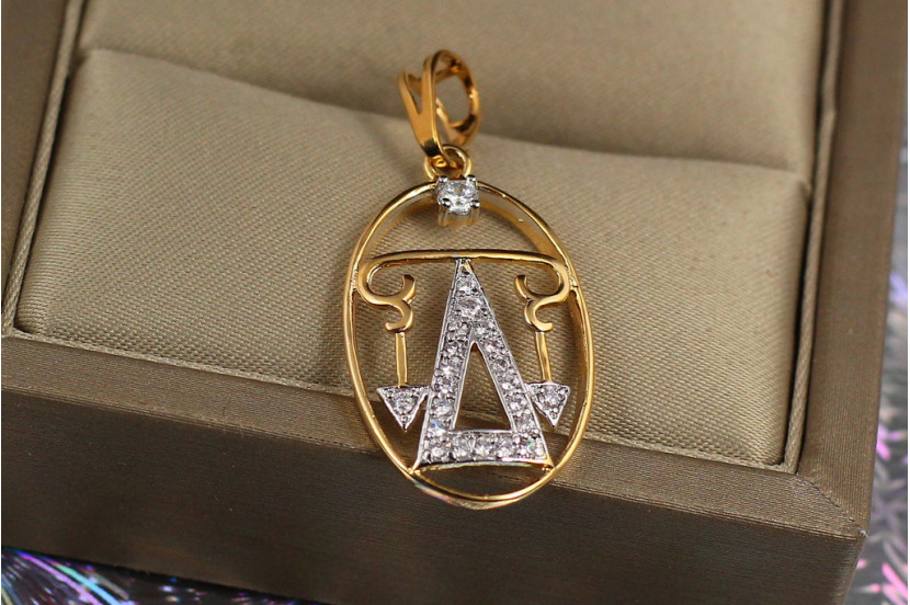 Кулон зодіак Xuping Jewelry ваги 2.6 см із родієм золотистий