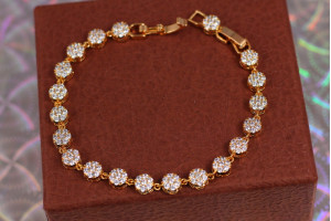 Браслет Xuping Jewelry круглі ланки з'єднання кільцем 17 см 6 мм золотистий