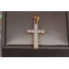 Хрестик Xuping Jewelry великі фіанти в обідку 2.7 см з родієм золотистий