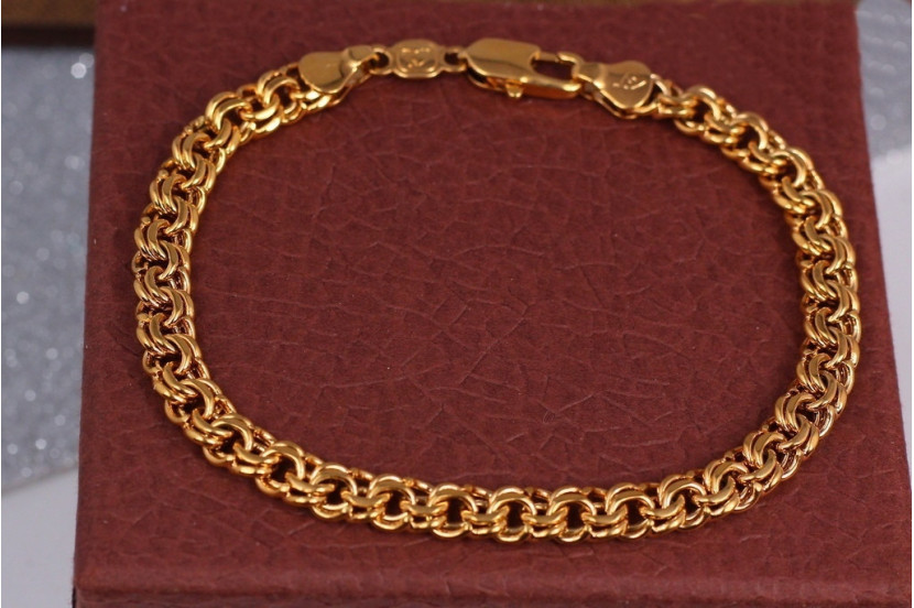 Браслет Xuping Jewelry круглий бісмарк 21 см 6 мм золотистий