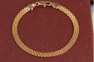 Браслет Xuping Jewelry новий бісмарк 17 см 4 мм золотистий