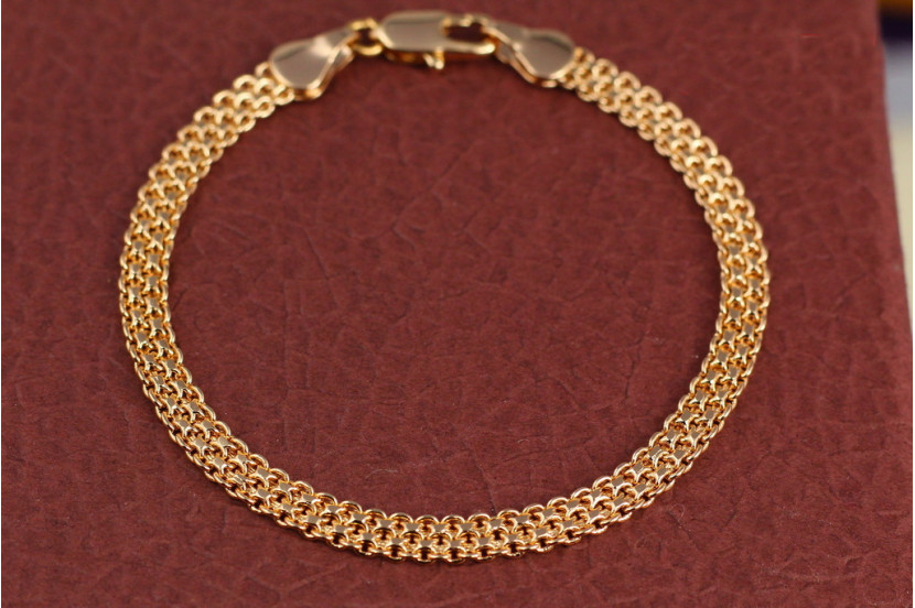 Браслет Xuping Jewelry новий бісмарк 17 см 4 мм золотистий