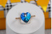 Кільце Xuping Jewelry сердечко Сваровскі блакитне хамелеон р 16 золотисте
