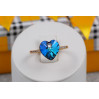 Кільце Xuping Jewelry сердечко Сваровскі блакитне хамелеон р 16 золотисте