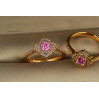 Кільце Xuping Jewelry східний ромб з рожевим каменем р 16 золотисте