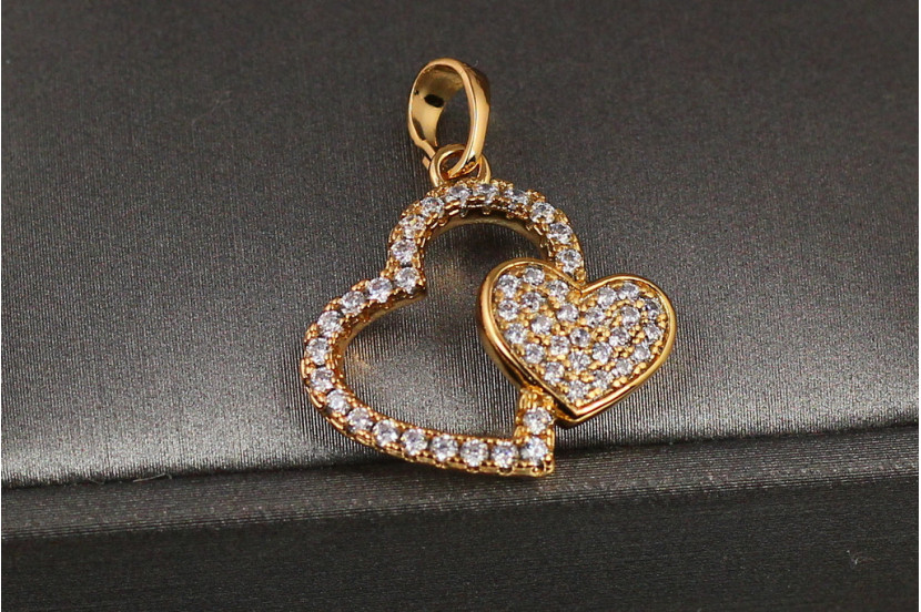Кулон Xuping Jewelry биття двох сердець 2 см золотистий