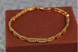 Браслет Xuping Jewelry Гера з грецьким візерунком 17 см 4 мм золотистий