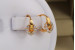 Сережки дитячі Xuping Jewelry серце з фіанітів на колечку 1 см золотисті