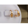 Сережки дитячі Xuping Jewelry серце з фіанітів на колечку 1 см золотисті
