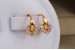 Сережки дитячі Xuping Jewelry серце з фіанітів на колечку 1 см золотисті