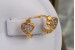 Сережки дитячі Xuping Jewelry серце з камінців у обідку 9 мм золотисті