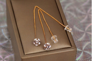 Сережки протяжки Xuping Jewelry капітошка 7.8 см золоті