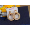 Сережки Xuping Jewelry кільце в кільці 2,5 см золотисті