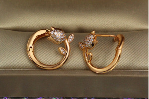 Сережки Xuping Jewelry бутон тюльпана 1.8 см золотисті