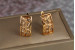 Сережки Xuping Jewelry вигнутий різний прямокутник 1.8 см золотисті
